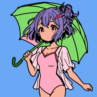 an anime girl that's wearing a swimsuit