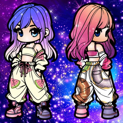 girl in crop top and baggy pants