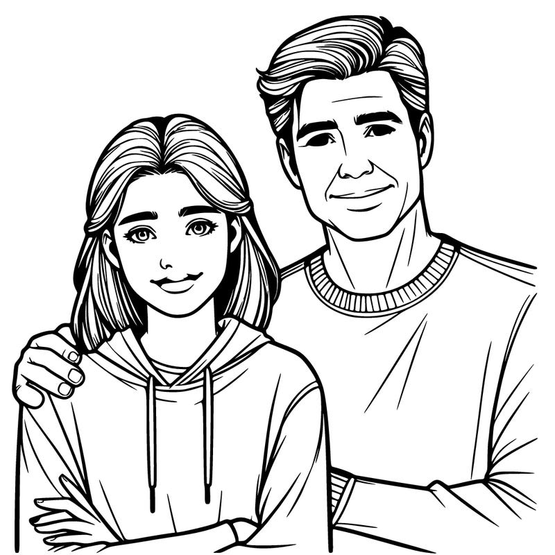 realistic teen age girl and her dad