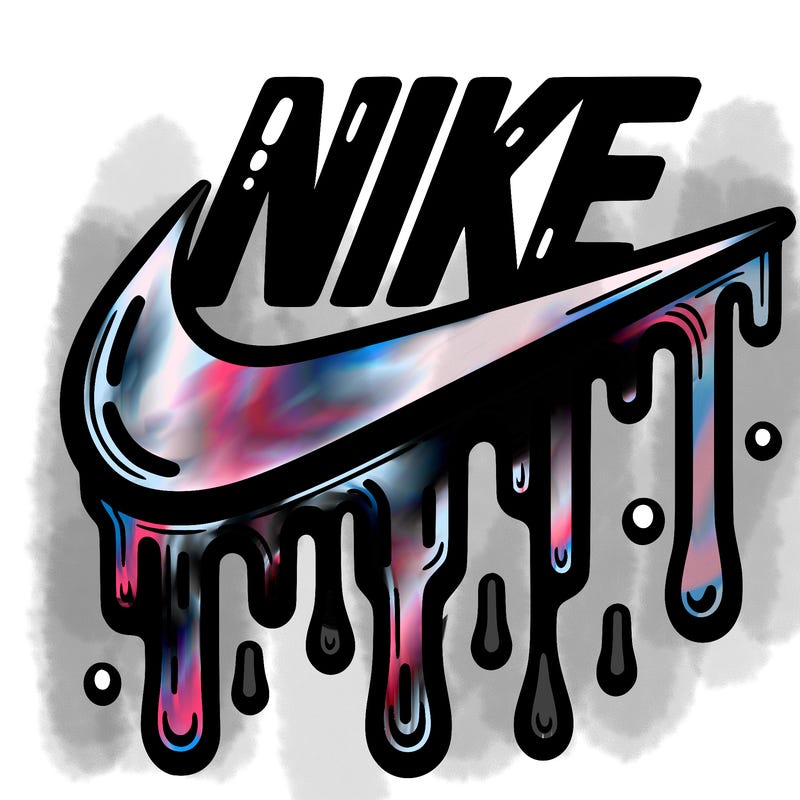 dripping nike logo