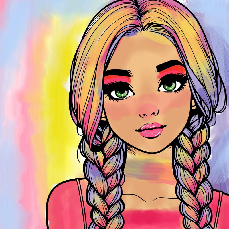 realistic girl with braids