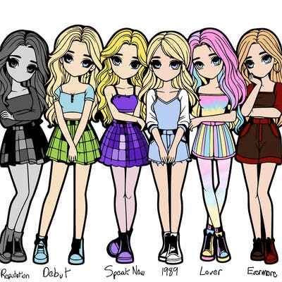 a group of girls realistic