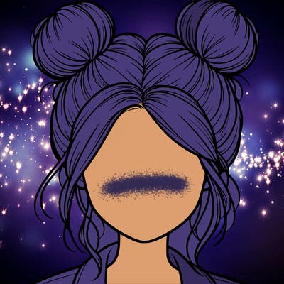 realistic girl with buns on the top of her hair