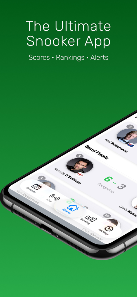 World Snooker Online - World Snooker Online app interface with live scores and rankings