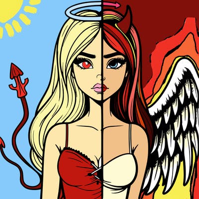 devil vs angel realistic girl