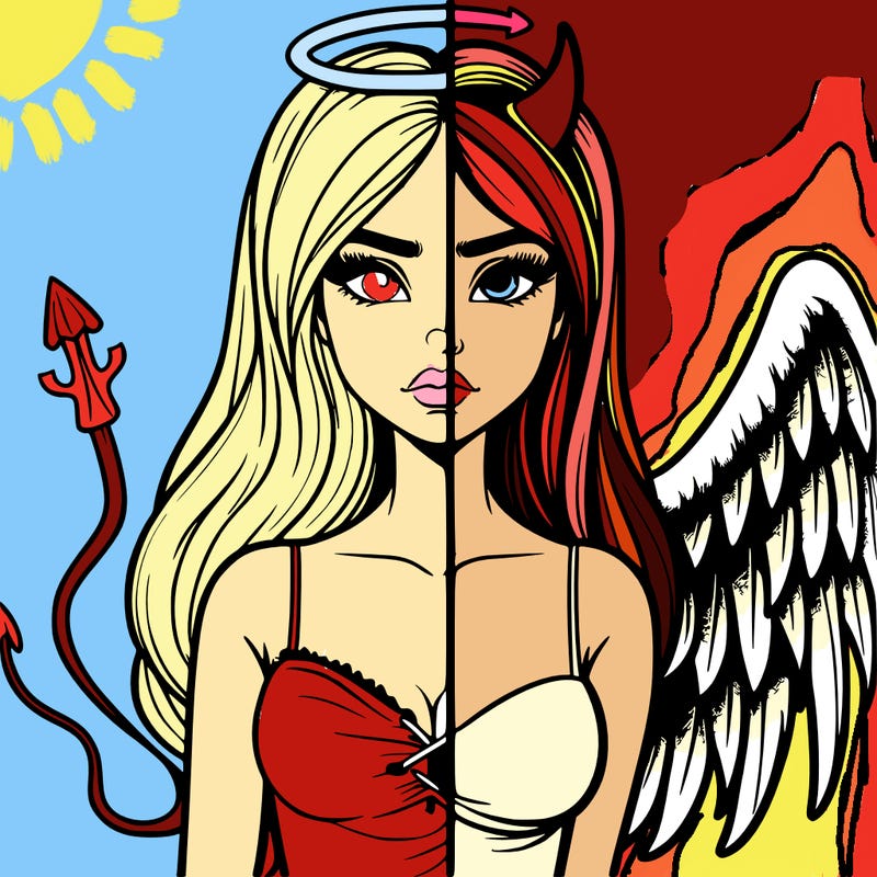 devil vs angel realistic girl