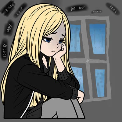 a realistic girl with depression