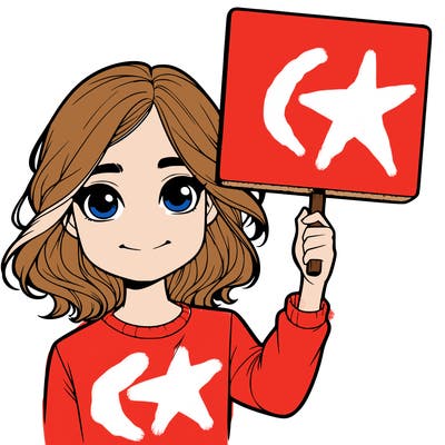 realistic girl holding up a sign