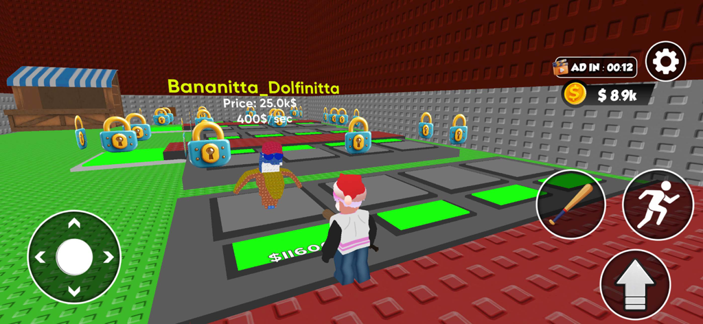 Escape Tsunami For Brainrots - Gameplay screenshot of Escape Tsunami For Brainrots showing a blocky 3D world and character controls