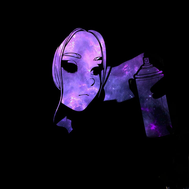 a realistic girl, spray painting