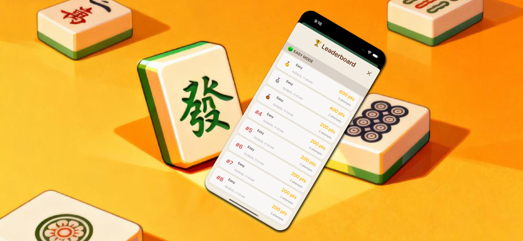 Mahjong Brain Sort - Leaderboard ranking screen in Mahjong Brain Sort puzzle game showing scores and ranks