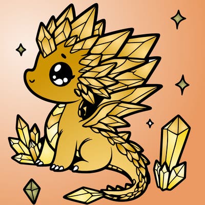 little cute crystal dragon