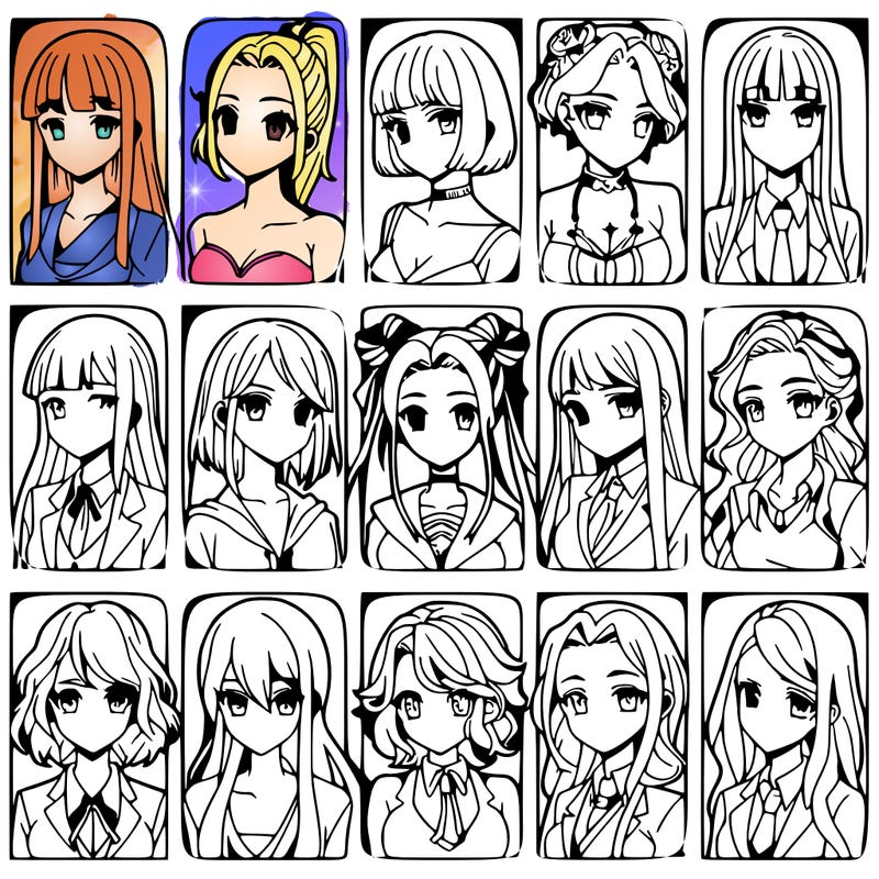 girls that look diffrent anime