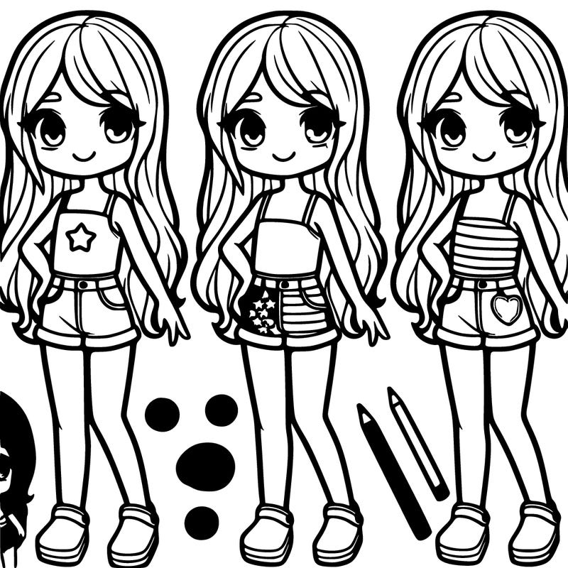 girl with long hair ,forth of july shirt ,shorts ,crocs