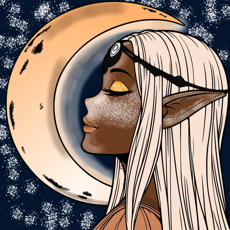 a realistic moon elf