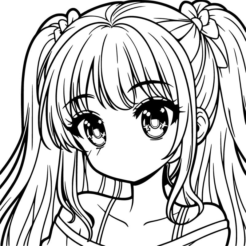 beautiful anime girl with a ponytail