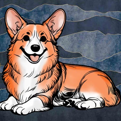 realistic corgi