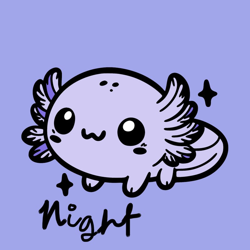 cute easy baby axolotl