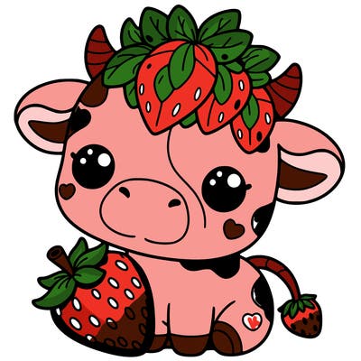 cute strawberry cow