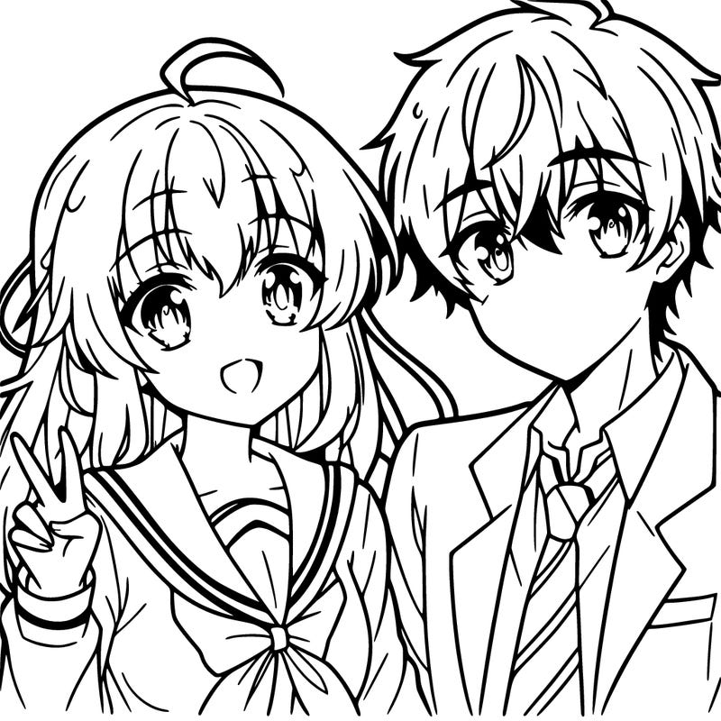 anime girl and boy