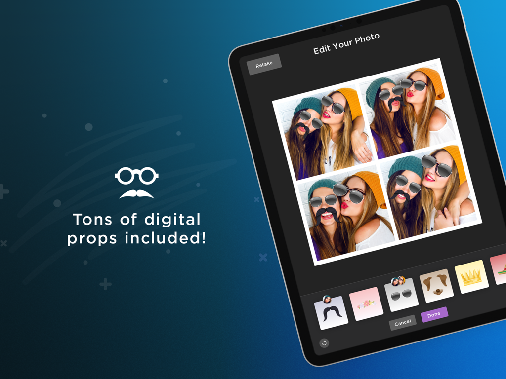 Simple Booth Classic - Digital props editor on Simple Booth Classic iPad app for DIY photo booths