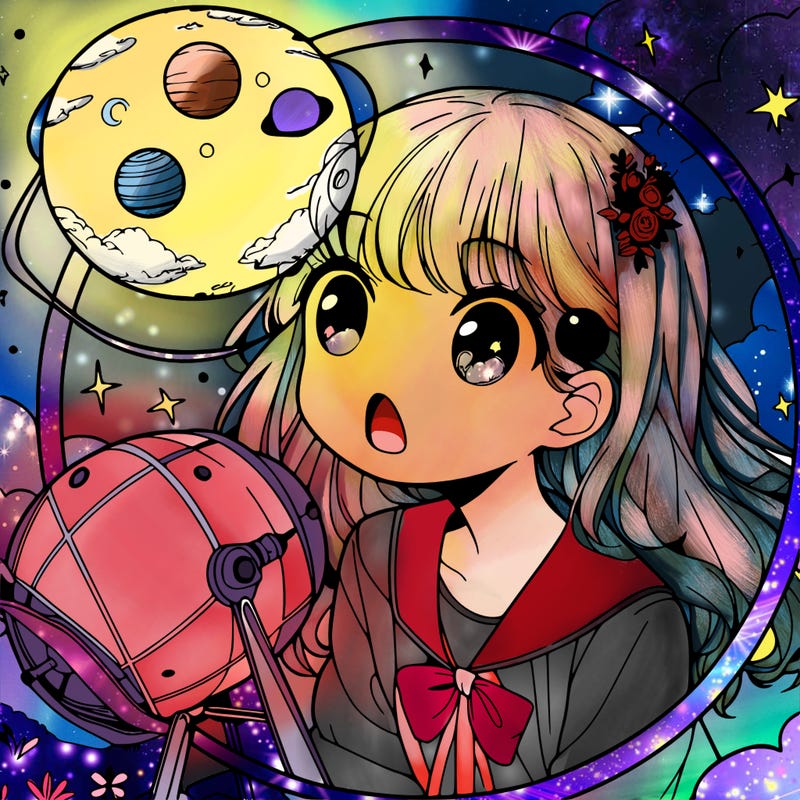 girl sees moon and planets manga anime
