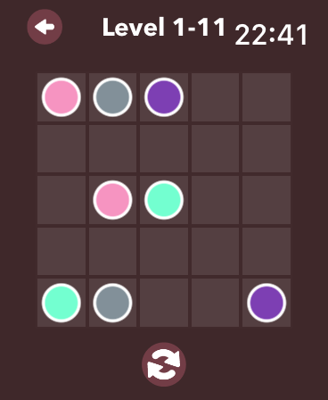 Color Flow - Watch Games - A minimalist five by five color matching puzzle grid for Apple Watch