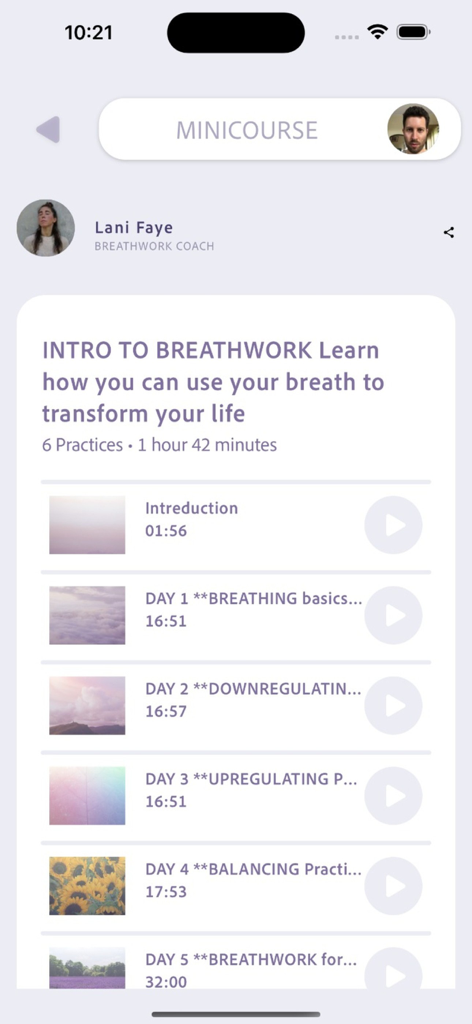SomaShare - Deep Healing - Intro to Breathwork minicourse on SomaShare featuring practices for nervous system regulation
