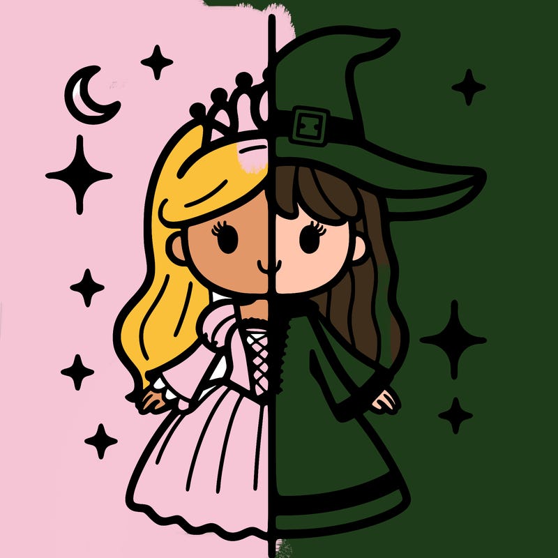 split princess and witch
