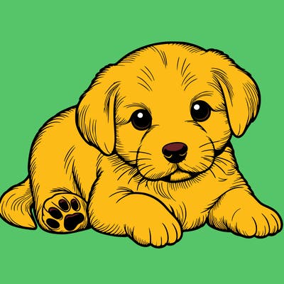 a cute realistic puppy