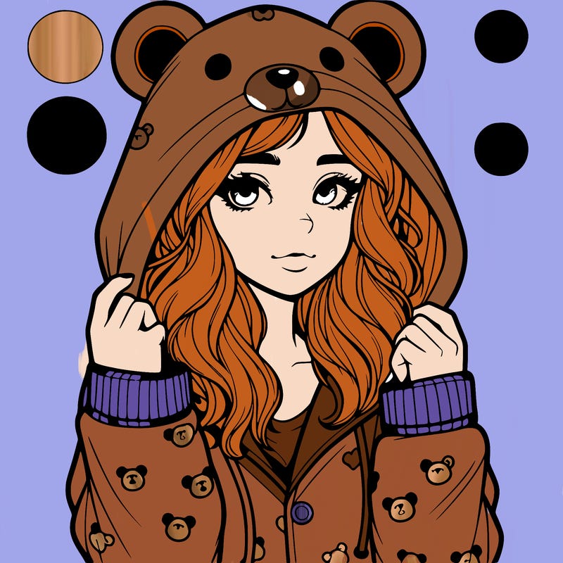 realistic girl in a animal pjs hoodie