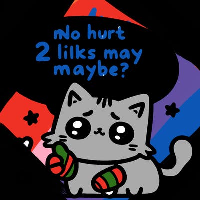 cute cat thats been hurt saiying 2 likes maybe