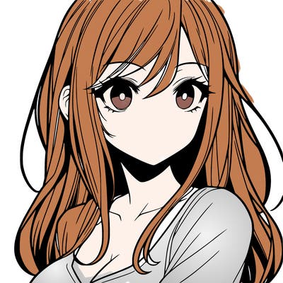 manga girl with long hair and big lips