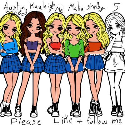 a group of girls realistic