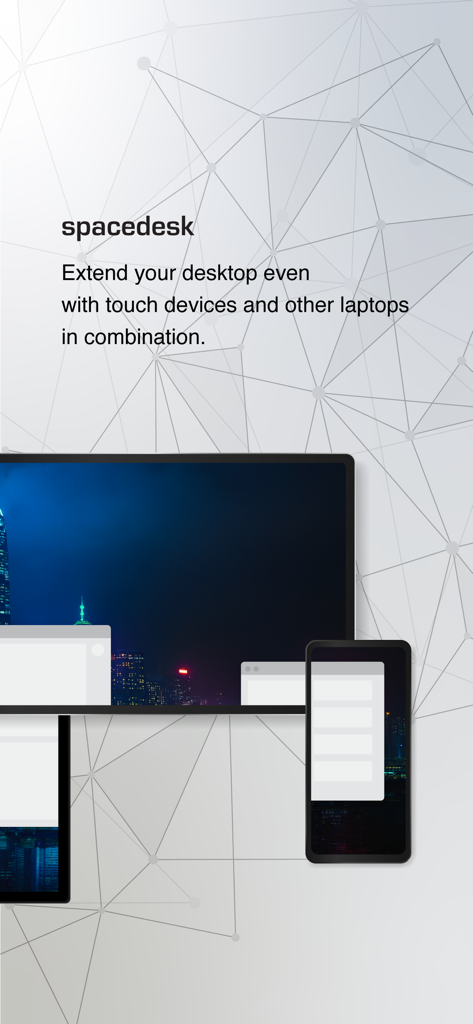 spacedesk - USB Display for PC - Spacedesk app extending a computer desktop to a tablet and phone