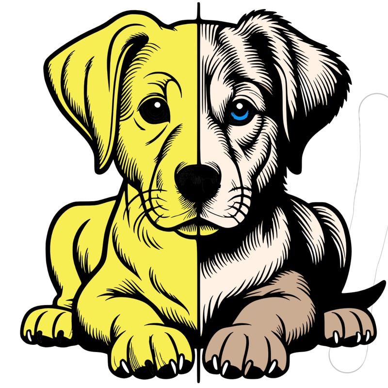 realistic dog split picture