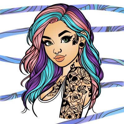 realistic girl tattooed