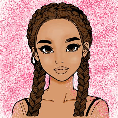 realistic girl with braids