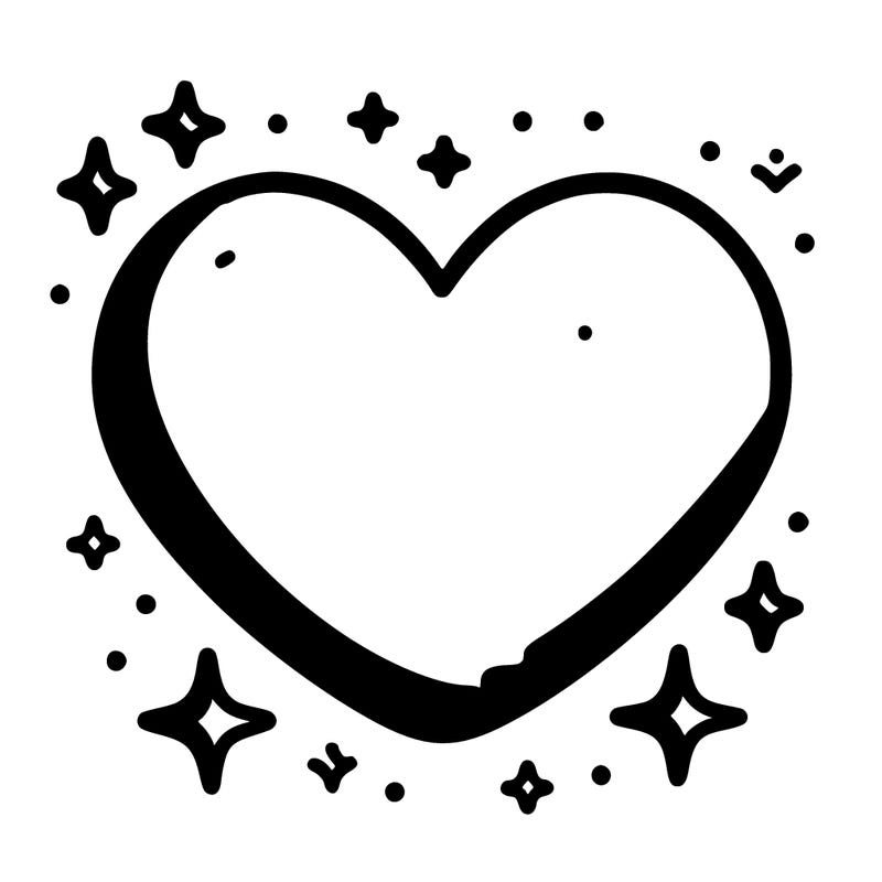 pink heart with stars