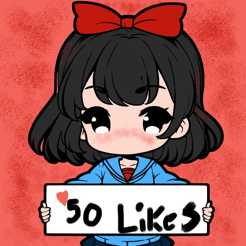 cute anime girl holding a sign