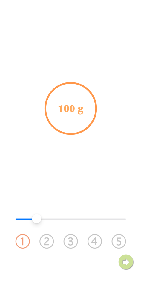 Pasta Measure - Pasta Measure app interface showing a 100 gram spaghetti portion circle with serving selectors