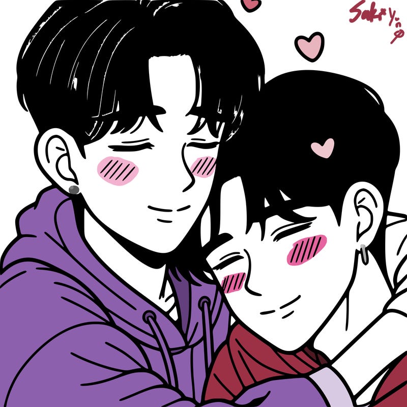 korean teen boys cuddling