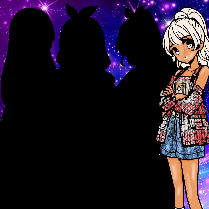 teen manga girls group of 4