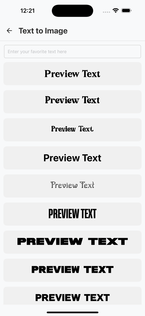 AR Drawing Sketch & Trace - Vistas previas de varios estilos de fuente en la app AR Drawing