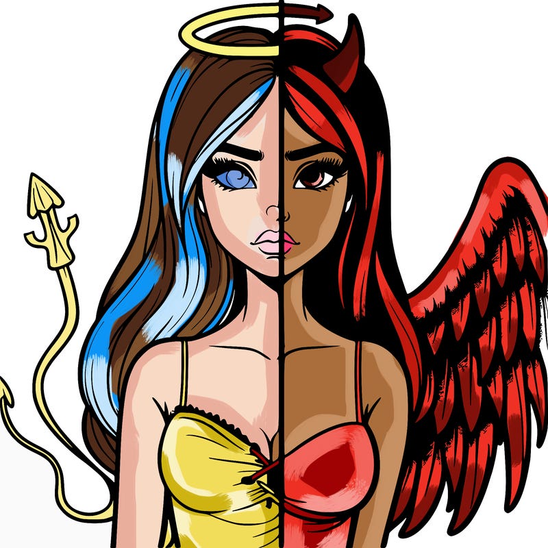 devil vs angel realistic girl