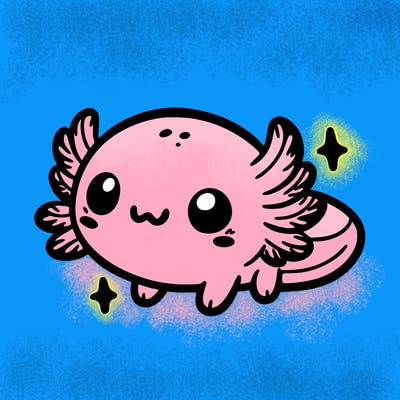 cute easy baby axolotl