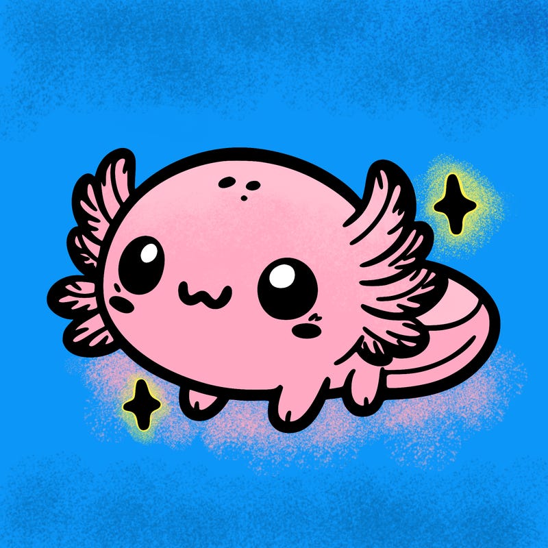 cute easy baby axolotl