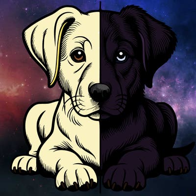 realistic dog split picture