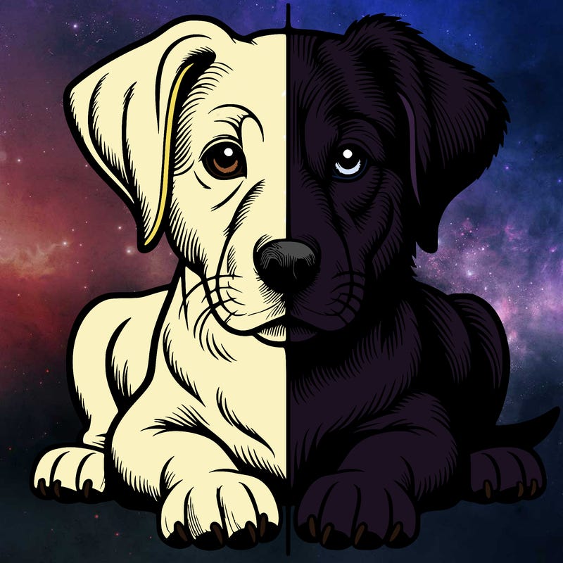 realistic dog split picture