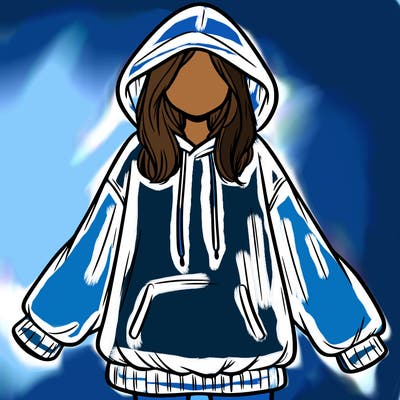 girl in oversized hoodie